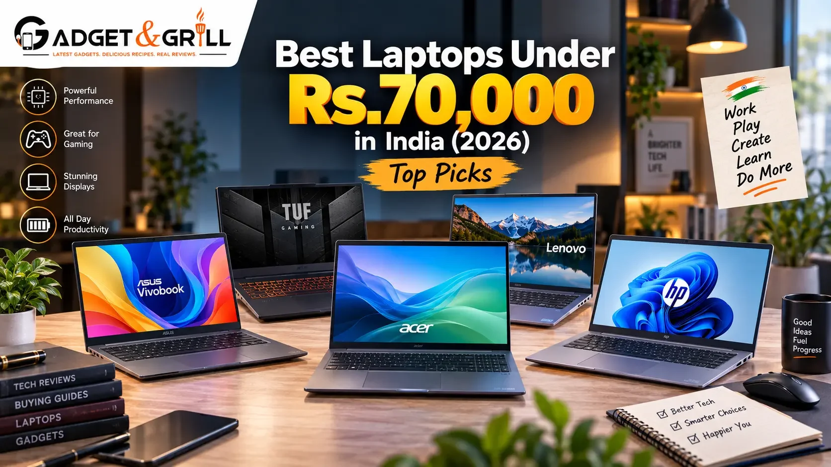 best laptops under Rs.70,000 in India